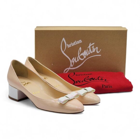 Christian Louboutin Shoes - Christian Louboutin Pumps Zerlisixty Patent Leather Shoes in Beige 38 8US NEW